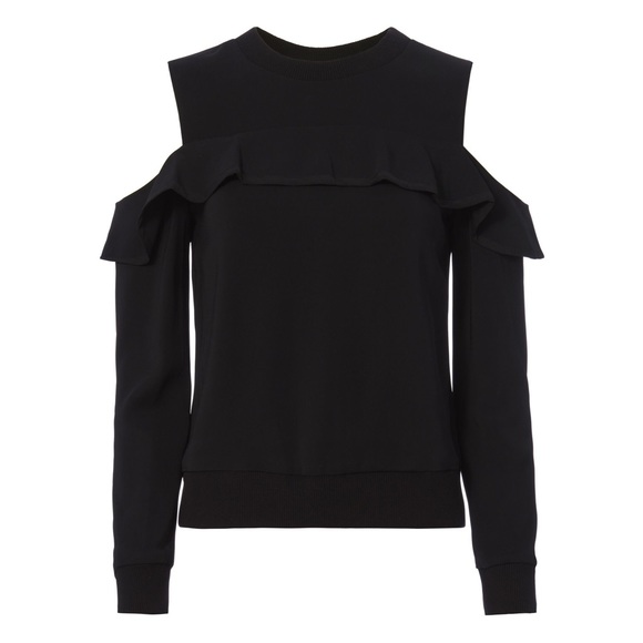 A.L.C. Lindsey Ruffle Cold Shoulder Top Black Women’s 0 - Picture 4 of 16